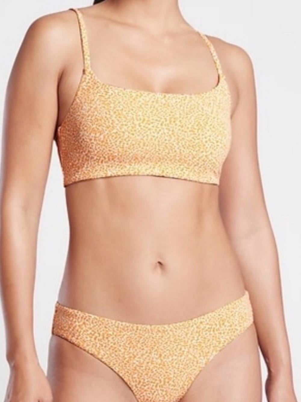 Athleta Ditsy Floral Scoop Bikini in Soft Yellow